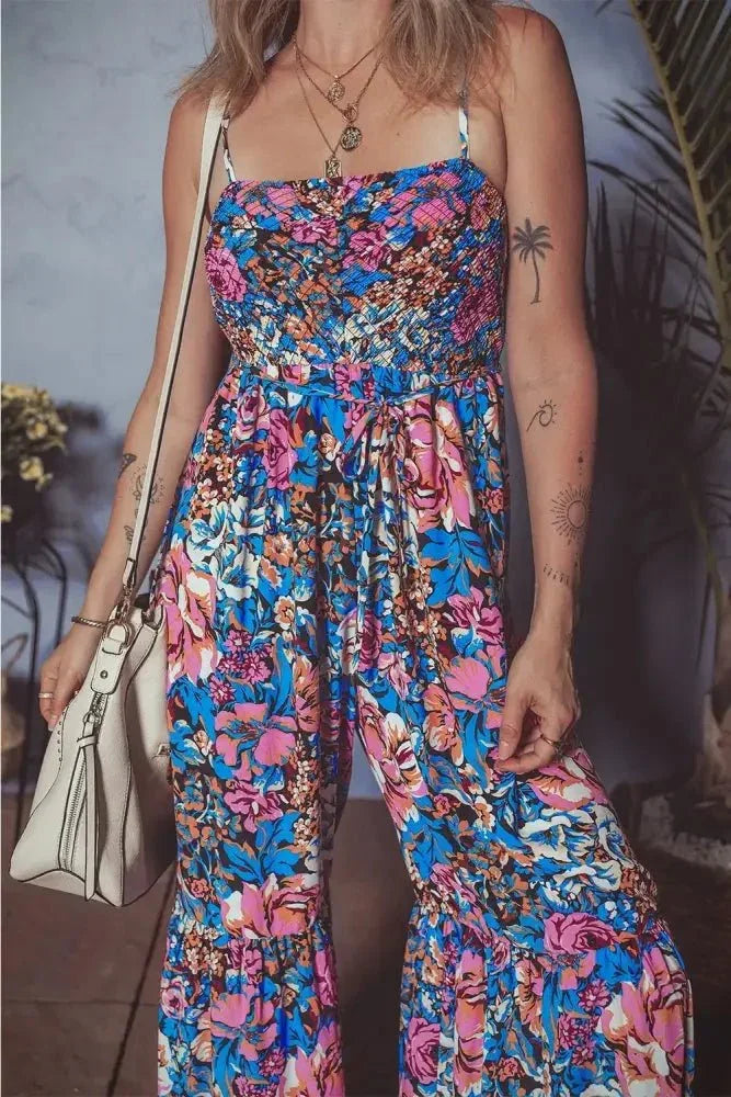 Floral Smocked Spaghetti Straps Wide Leg Jumpsuit - Update AvenueBoho VibesTrendsi1001000641895241001000641895245a59dcce - 733b - 4f6a - ba82 - 2ffc9fa8e79c - MaxFloral