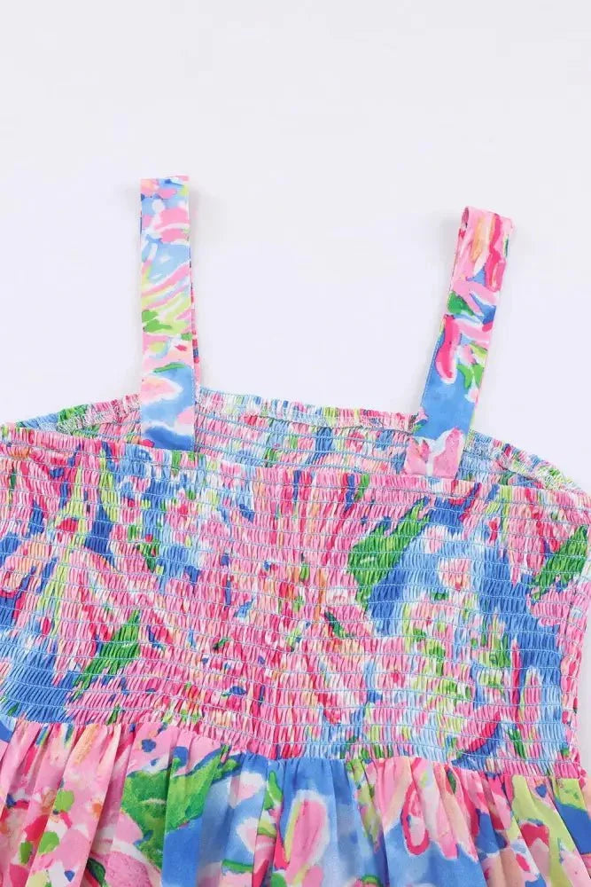 Floral Smocked Square Neck Jumpsuit with Pockets - Update AvenueVacation StyleTrendsi1001015913240361001015913240367d3bb3d36c3a4ef99b65e0dd5c9ef22d - MaxFloral