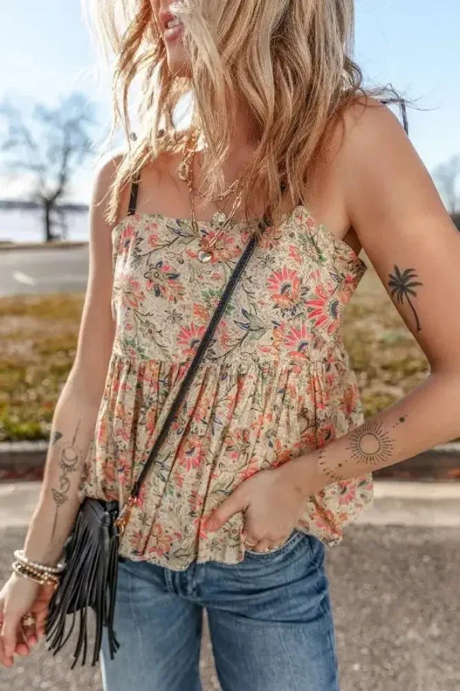 Floral Spaghetti Strap Peplum Cami - Update AvenueTrendsi10010055083996310010055083996313356b8e - 38e8 - 47d2 - af75 - db1d75733e88 - MaxFloral