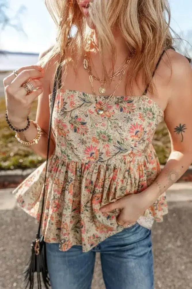 Floral Spaghetti Strap Peplum Cami - Update AvenueTrendsi10010055083996310010055083996333012af6 - 50f1 - 4843 - 81e9 - 90d05058e165 - MaxFloral