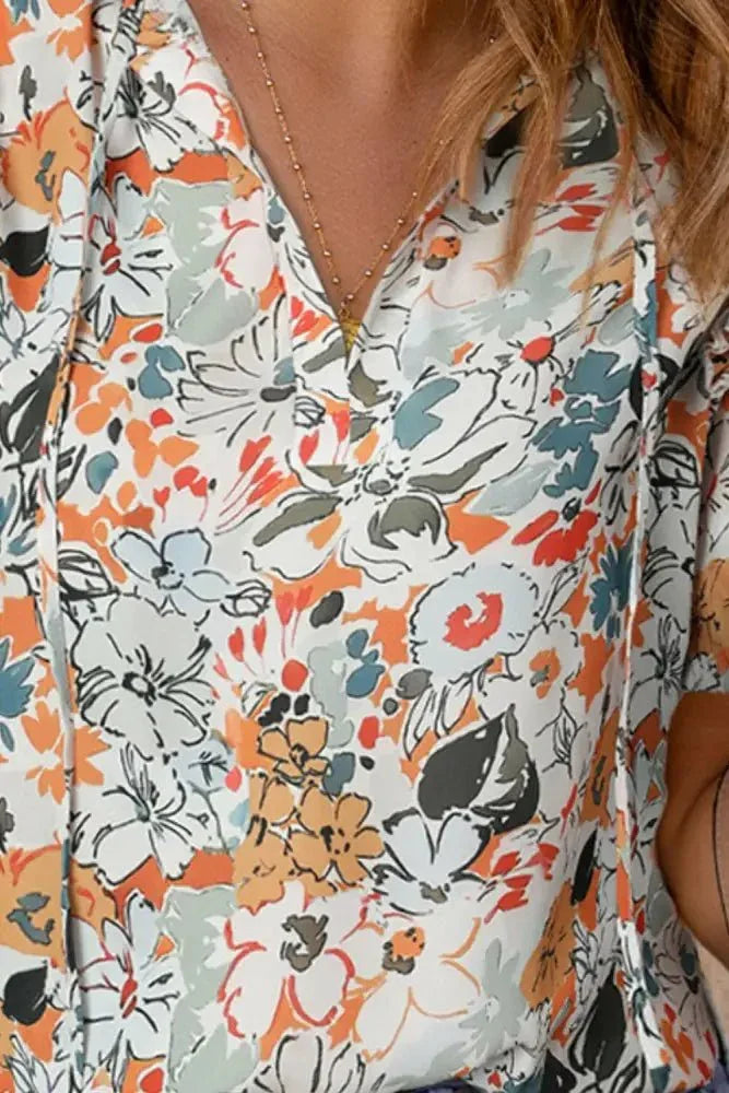 Floral Tie Neck Shoulder Detail Blouse - Update AvenueTrendsi1001019652978821001019652978825274ab6b9bcb4b4a8e65162f67f2feb6 - MaxFloral