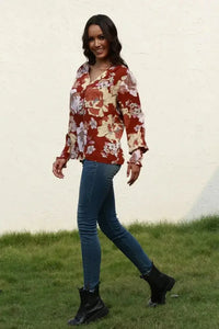 Floral V - Neck Smocked Lantern Sleeve Blouse - Update AvenueTrendsi1001014092187091001014092187090ed7595160c44925b16b1ddb06388bcf - MaxBrown
