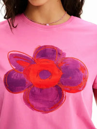 Flower Graphic Round Neck T-Shirt - Update AvenueT-ShirtsTrendsi100100577042186100100577042186ff289ba3fc7d469b953bc8c8d36591cf - Max - OriginPink