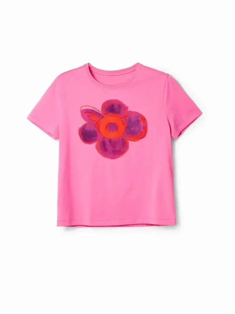 Flower Graphic Round Neck T-Shirt - Update AvenueT-ShirtsTrendsi10010057704218610010057704218699d551ca859648abb3a829dfafac60f0 - Max - OriginPink