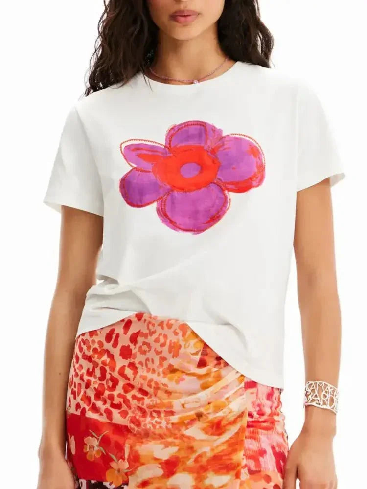 Flower Graphic Round Neck T-Shirt - Update AvenueT-ShirtsTrendsi100100577043323100100577043323576c98c21e14437eae6a3fbe7c732476 - Max - OriginWhite