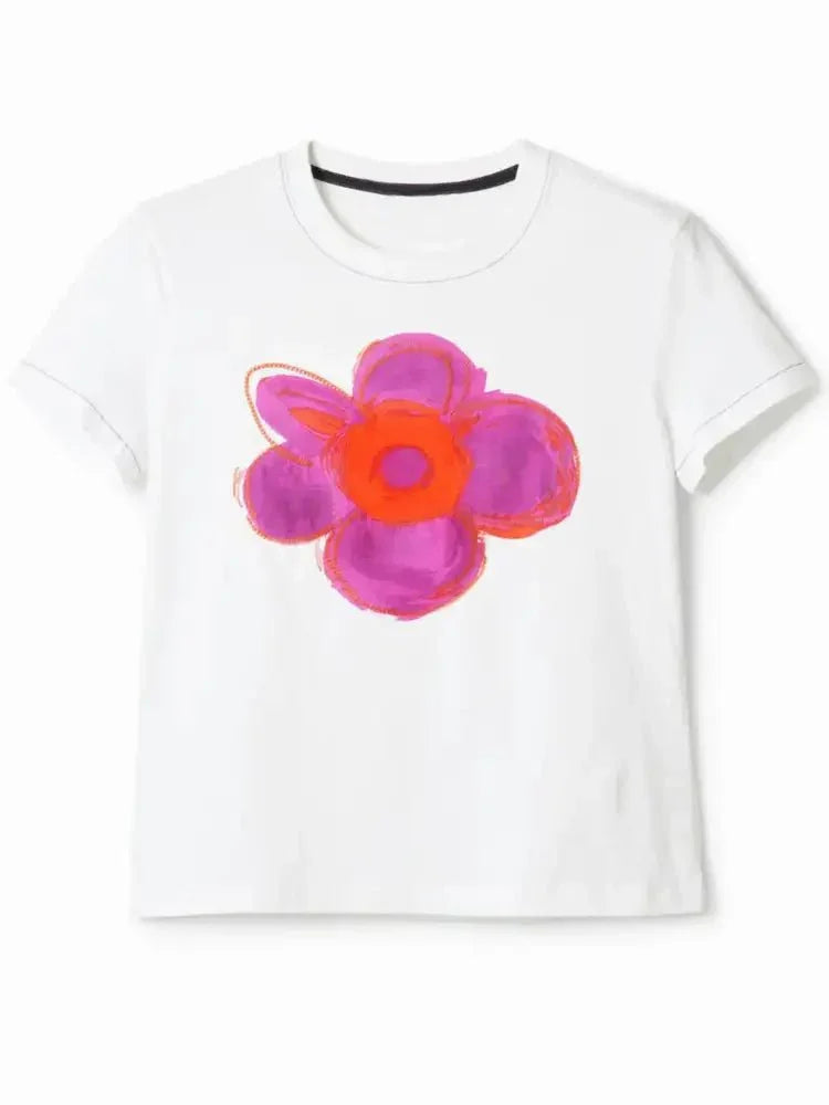 Flower Graphic Round Neck T-Shirt - Update AvenueT-ShirtsTrendsi100100577043323100100577043323228e4324544c47828312daf301bb00b2 - Max - OriginWhite