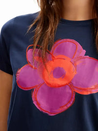 Flower Graphic Round Neck T-Shirt - Update AvenueT-ShirtsTrendsi100100577046346100100577046346432f69e15562495b9e4655c3736c6804 - Max - OriginBlue