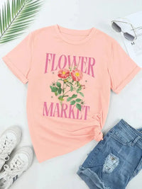 FLOWER MARKET Graphic Crewneck T Shirt - Update AvenueT-ShirtsTrendsi1001009200334971001009200334970ef3434dd86746f49ffbbfce8ba01dc9 - Max - OriginWatermelon pink