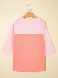 Flower Patched Exposed Seam Oversized T Shirt - Update AvenueT-ShirtsTrendsi10010050716505210010050716505215a70ae57f994551a6fc88a9475e8279 - Max - OriginWatermelon pink