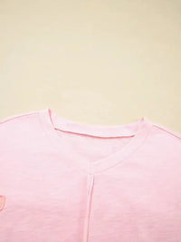 Flower Patched Exposed Seam Oversized T Shirt - Update AvenueT-ShirtsTrendsi10010050716505210010050716505245905e7b01514caa93fd489b7c3ee866 - Max - OriginWatermelon pink
