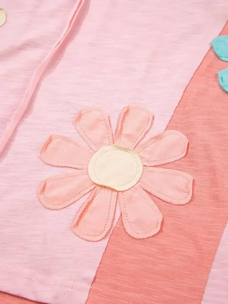 Flower Patched Exposed Seam Oversized T Shirt - Update AvenueT-ShirtsTrendsi100100507165052100100507165052bcacb5f4d9304f898b1bb49b022ee92f - Max - OriginWatermelon pink