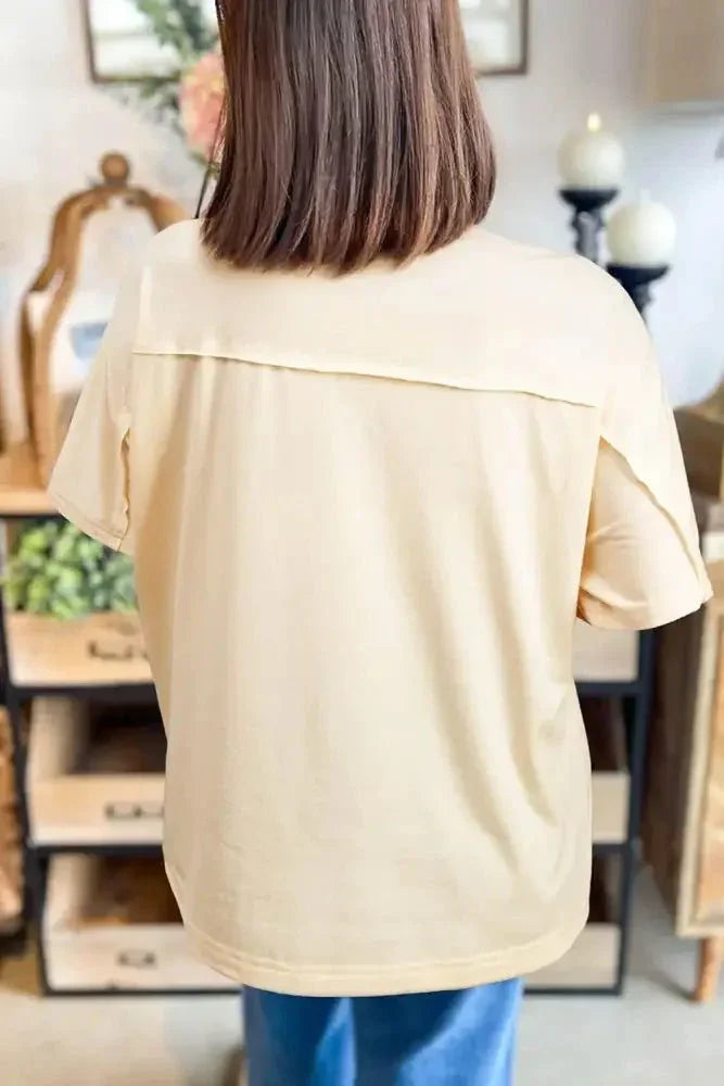 Flower Patched Exposed Stitching Trim Crew Neck Loose Tee - Update AvenueT-ShirtsTrendsi10010025099632310010025099632321adbbd5 - 8537 - 4816 - 9a33 - 491dd785e52d - Max - OriginCream