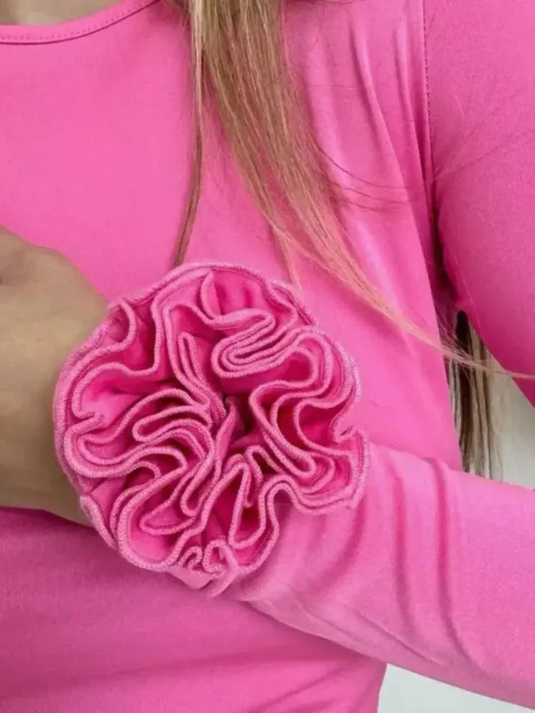 Flower Round Neck Long Sleeve T-Shirt - Update AvenueT-ShirtsTrendsi1001007252953061001007252953060caab058 - 5a23 - 4dee - 8362 - 704cd70e33ff - Max - OriginHot Pink