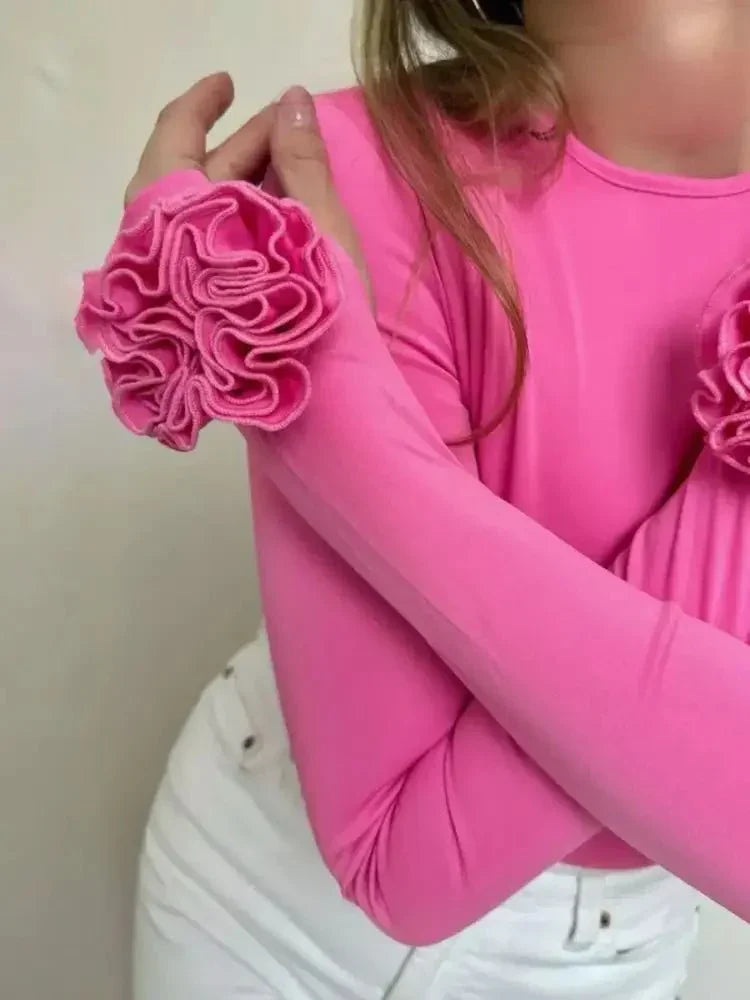 Flower Round Neck Long Sleeve T-Shirt - Update AvenueT-ShirtsTrendsi100100725295306100100725295306044a1113 - 68de - 4653 - 8fd4 - 55e6bafe37e0 - Max - OriginHot Pink