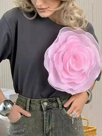 Flower Round Neck Short Sleeve T-Shirt - Update AvenueT-ShirtsTrendsi100100470734526100100470734526ef6973e5 - 6d15 - 42c2 - 94ce - db8b4e635431 - Max - OriginGrey
