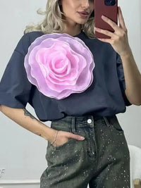 Flower Round Neck Short Sleeve T-Shirt - Update AvenueT-ShirtsTrendsi1001004707345261001004707345264c95dfbc - d3c3 - 490b - 995b - 8ffb62e131be - Max - OriginGrey
