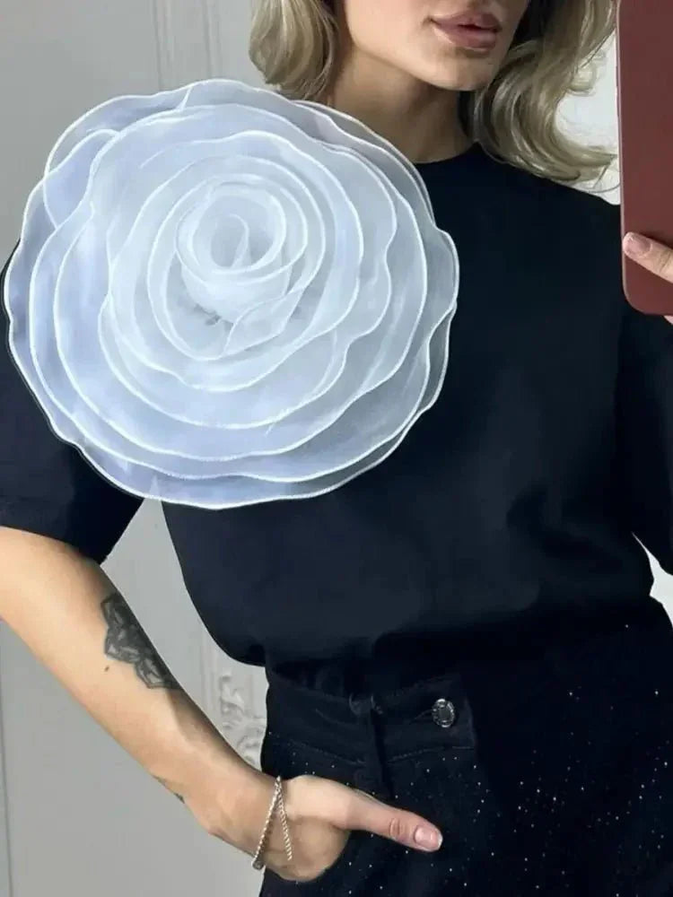 Flower Round Neck Short Sleeve T-Shirt - Update AvenueT-ShirtsTrendsi1001004707371091001004707371094b4edb4f - 2b8e - 4b63 - a5d4 - 789a0dcc7362 - Max - OriginBlack