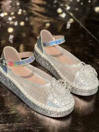 Flower Round Toe Platform Slip-Ons