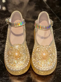 Flower Round Toe Platform Slip-Ons