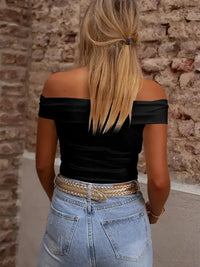 Folded Off Shoulder Slim Top - Update AvenueT-ShirtsTrendsi100100961319379100100961319379bd04cd16b7e84ed893c23966cafc731f - Max - OriginBlack