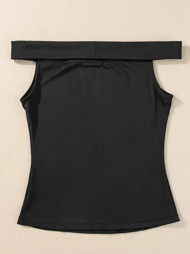 Folded Off Shoulder Slim Top - Update AvenueT-ShirtsTrendsi10010096131937910010096131937986c5bcdb4a5d4589b425e25c7685403d - Max - OriginBlack