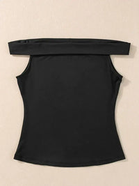Folded Off Shoulder Slim Top - Update AvenueT-ShirtsTrendsi100100961319379100100961319379f0eca9a3a5e54f4da2cf68ca34b34245 - Max - OriginBlack