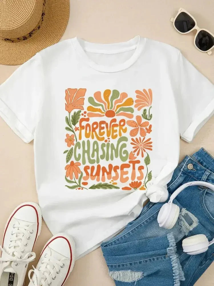 FOREVER CHASING SUNSETS Round Neck T Shirt - Update AvenueT-ShirtsTrendsi100100617356906100100617356906851169cbd45847e39d873912c67982e4 - Max - OriginWhite