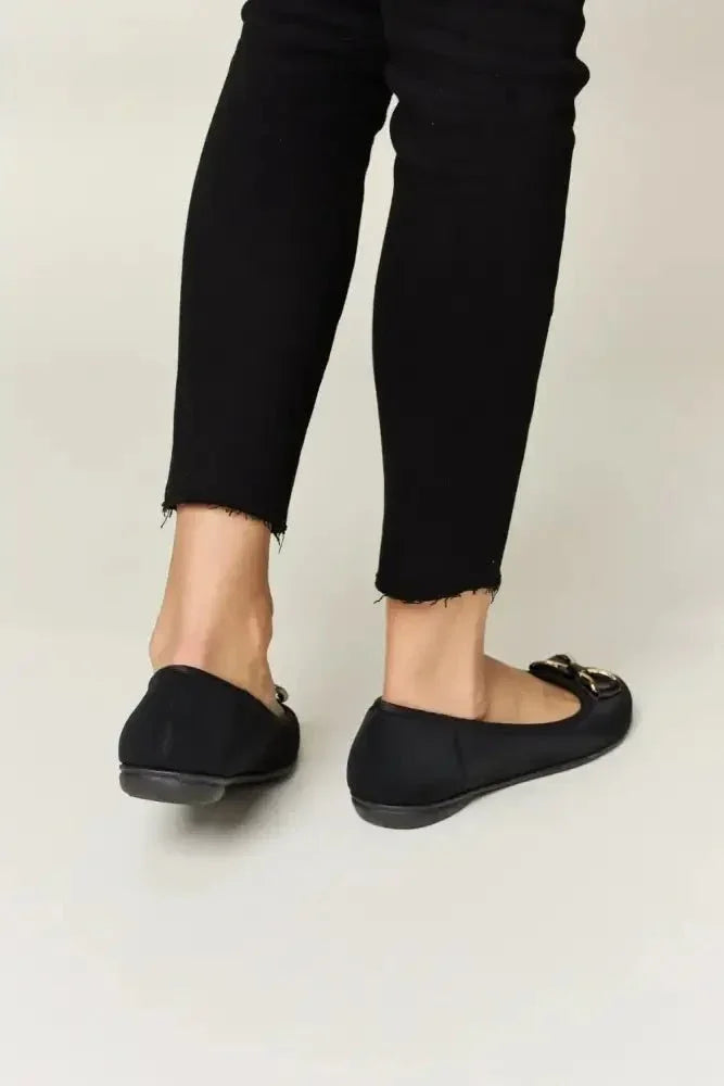 Forever Link Metal Buckle Flat Loafers - Update AvenueTrendsi100600827561533100600827561533Forever Link Metal Buckle Flat LoafersCHARCOAL LYCRA