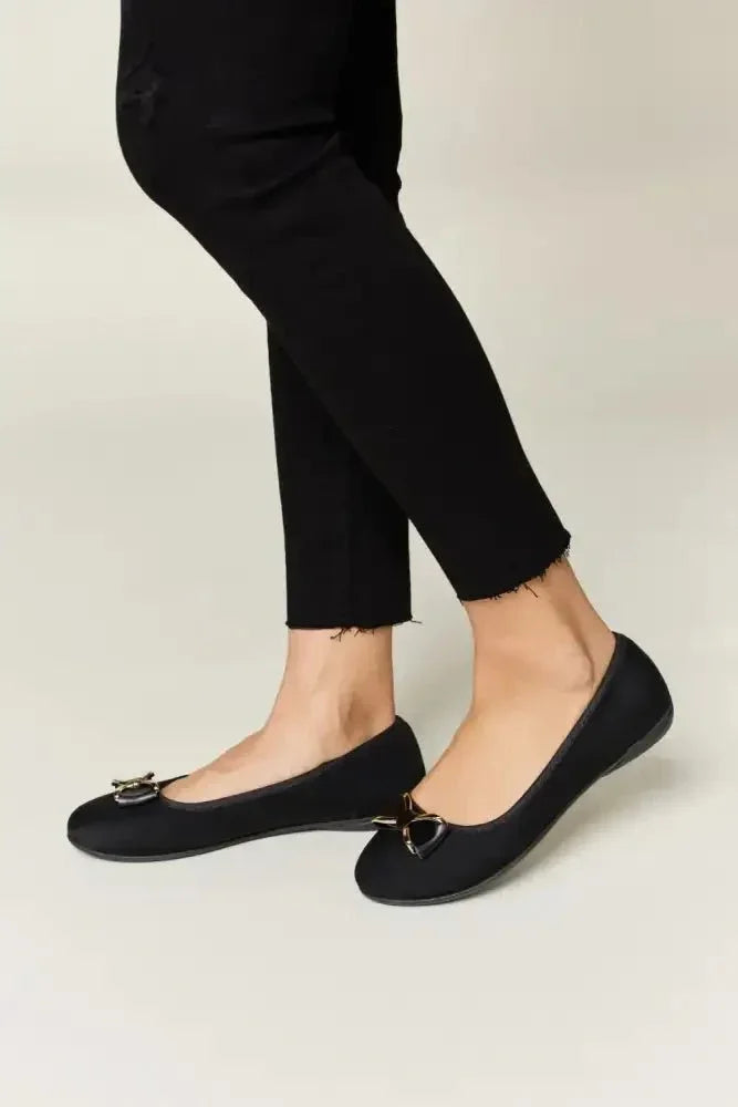 Forever Link Metal Buckle Flat Loafers - Update AvenueTrendsi100600827561533100600827561533Forever Link Metal Buckle Flat LoafersCHARCOAL LYCRA