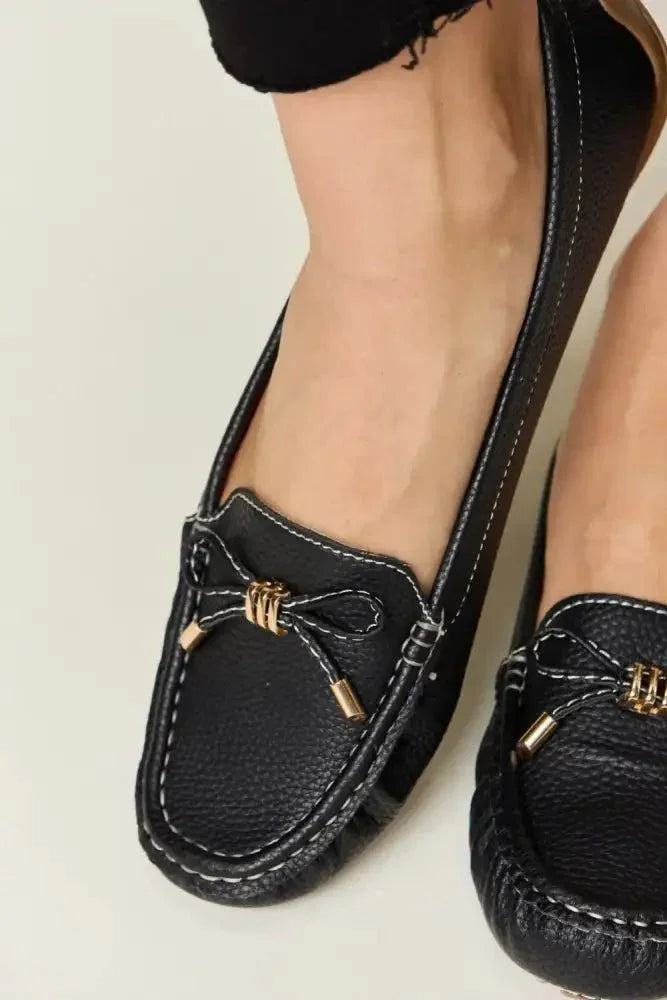Forever Link Slip On Bow Flats Loafers - Update AvenueTrendsi100600143661763100600143661763Forever Link Slip On Bow Flats LoafersBLACK