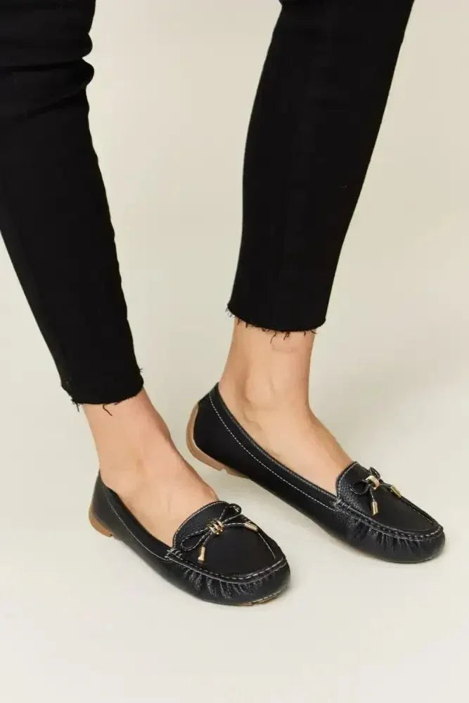 Forever Link Slip On Bow Flats Loafers - Update AvenueTrendsi100600143661763100600143661763Forever Link Slip On Bow Flats LoafersBLACK