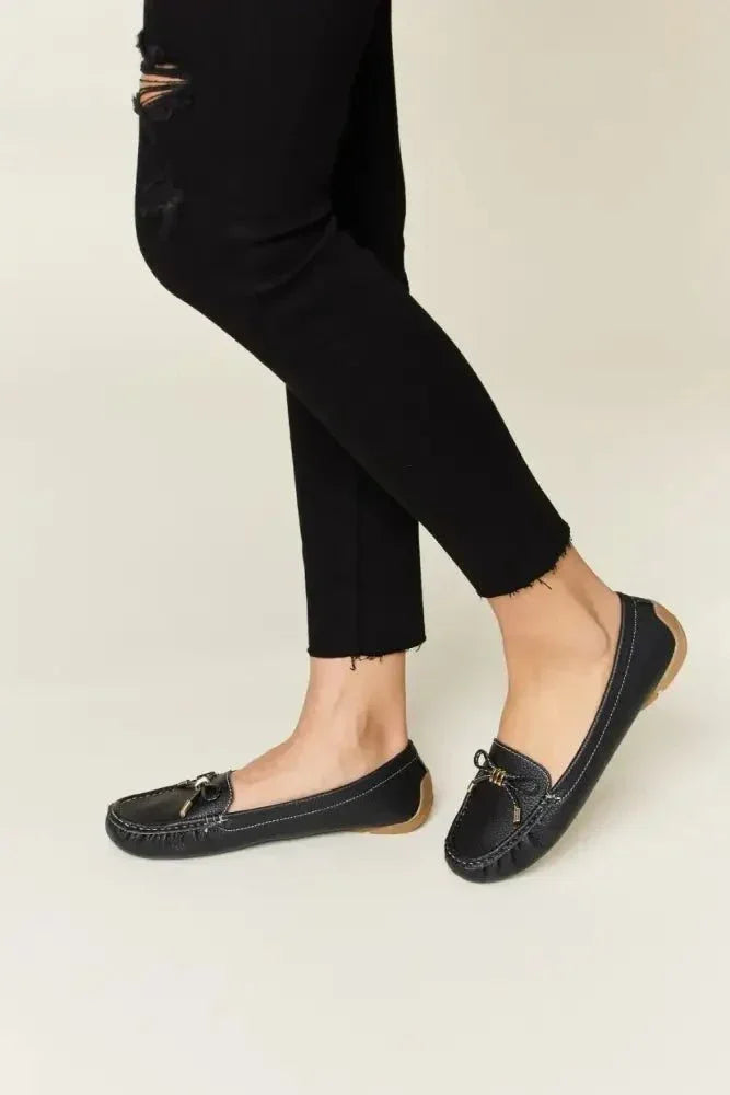 Forever Link Slip On Bow Flats Loafers - Update AvenueTrendsi100600143661763100600143661763Forever Link Slip On Bow Flats LoafersBLACK