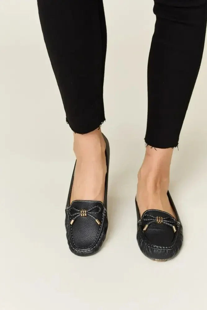 Forever Link Slip On Bow Flats Loafers - Update AvenueTrendsi100600143661763100600143661763Forever Link Slip On Bow Flats LoafersBLACK
