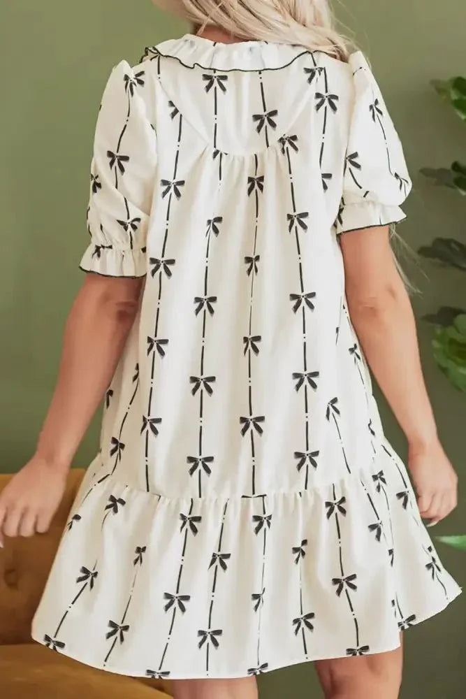 Frill Bow Print Notched Short Sleeve Mini Dress - Update AvenueVacation StyleTrendsi100100896981808100100896981808785b8b5d - 1d50 - 48c7 - bb11 - 4641968b613c - MaxCream