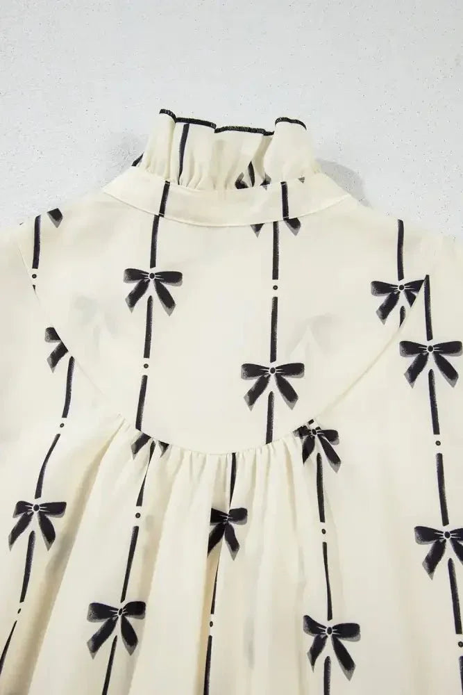 Frill Bow Print Notched Short Sleeve Mini Dress - Update AvenueVacation StyleTrendsi10010089698180810010089698180882d086e4 - 4513 - 4485 - 8ee9 - 3bd97730c47a - MaxCream