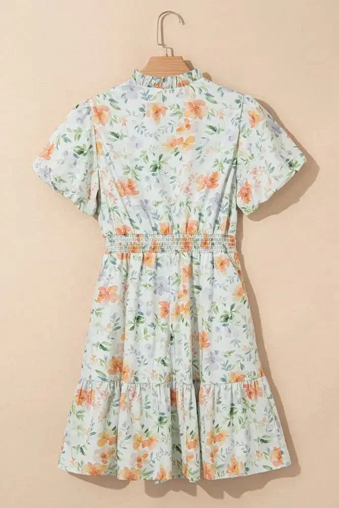 Frill Notched Puff Sleeve Dress - Update AvenueTrendsi100100676361744100100676361744b9bda7e2 - 1273 - 4a1d - 95b8 - ab6fa888fd06 - Max - OriginFloral
