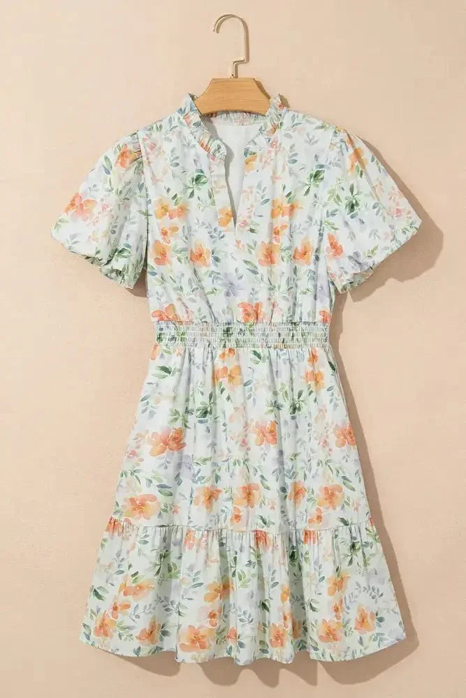 Frill Notched Puff Sleeve Dress - Update AvenueTrendsi100100676361744100100676361744c48e3829 - 96f4 - 44cc - 9e88 - 6d0abbc98fd0 - Max - OriginFloral