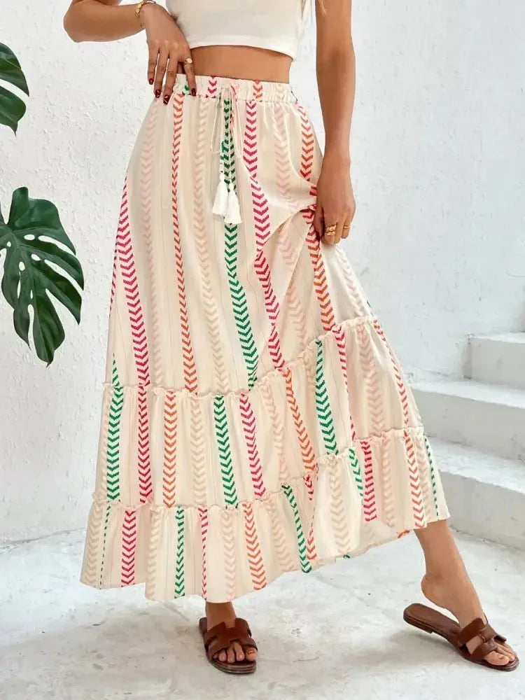 Frill Printed Maxi Skirt - Update AvenueBoho VibesTrendsi10010039296170510010039296170535d97836 - 9a71 - 47b0 - 9cf3 - 26dfcfc6a595 - Max - OriginMulticolor