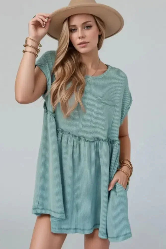 Frill Round Neck Cap Sleeve Mini Dress - Update AvenueEffortless Elegance: DressesTrendsi1001009536913951001009536913951de2d382 - f067 - 436a - acb6 - 6b4487625c3d - Max - OriginTeal