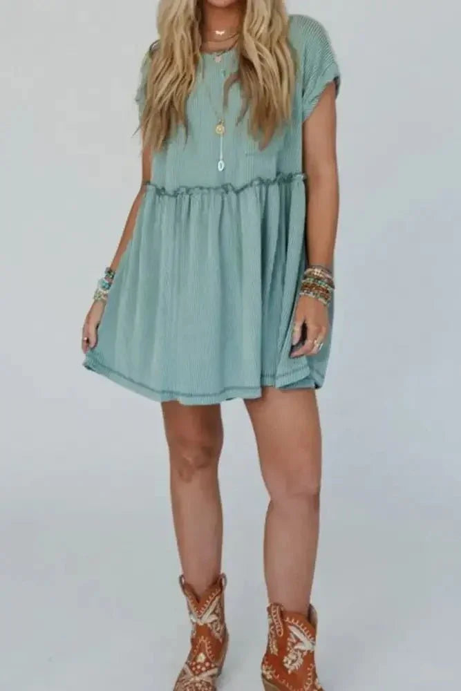 Frill Round Neck Cap Sleeve Mini Dress - Update AvenueEffortless Elegance: DressesTrendsi1001009536913951001009536913953bd75a8b - aa0b - 4735 - 9730 - 8848f5d88358 - Max - OriginTeal