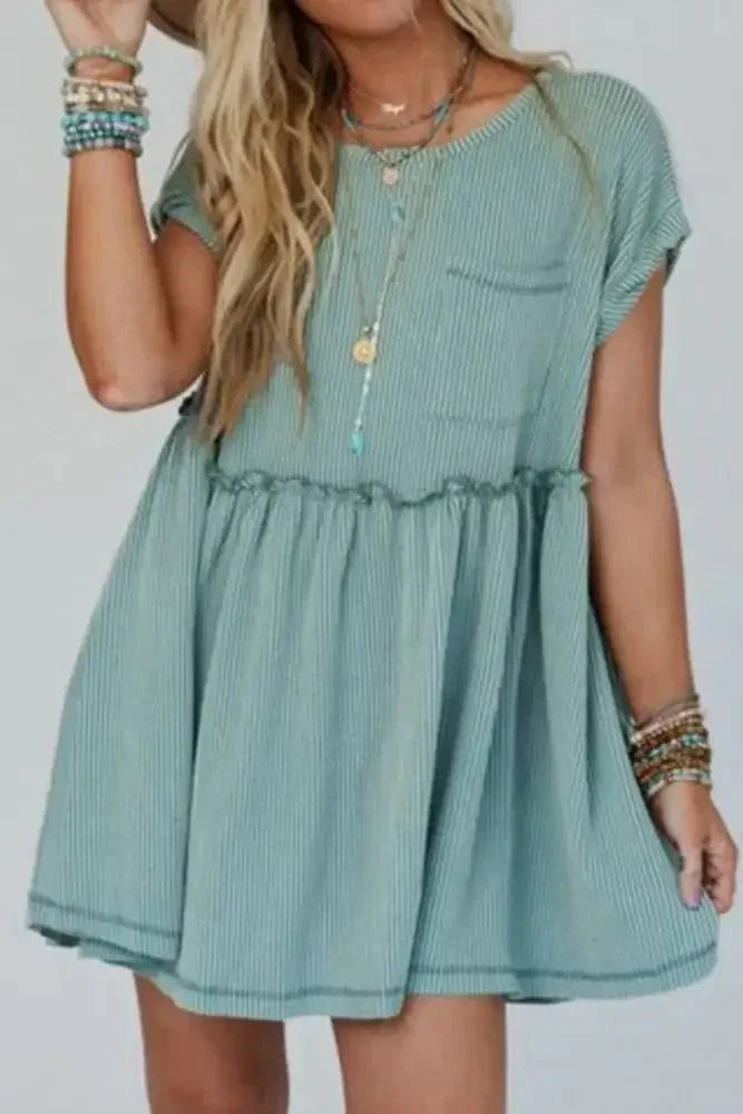 Frill Round Neck Cap Sleeve Mini Dress - Update AvenueEffortless Elegance: DressesTrendsi10010095369139510010095369139534f8d323 - 0de8 - 4b34 - 8cd9 - 11aa30632466 - Max - OriginTeal
