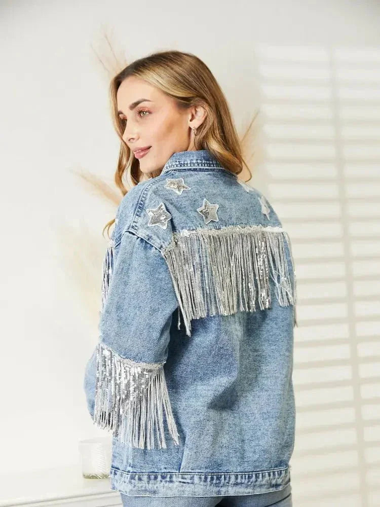 Fringe Detail Long Sleeve Denim Jacket - Update AvenueTrendsi100100211280222100100211280222701fb45e9f0c49d88d2c2b68e26bf1ca - MaxLight
