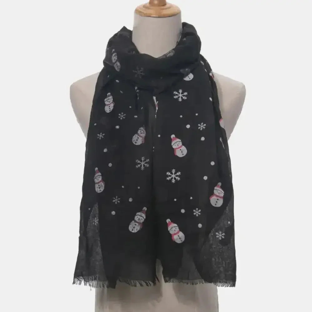 Fringe Snowman Polyester Scarf - Update AvenueTrendsi100500139792923100500139792923Fringe Snowman Polyester ScarfBlack