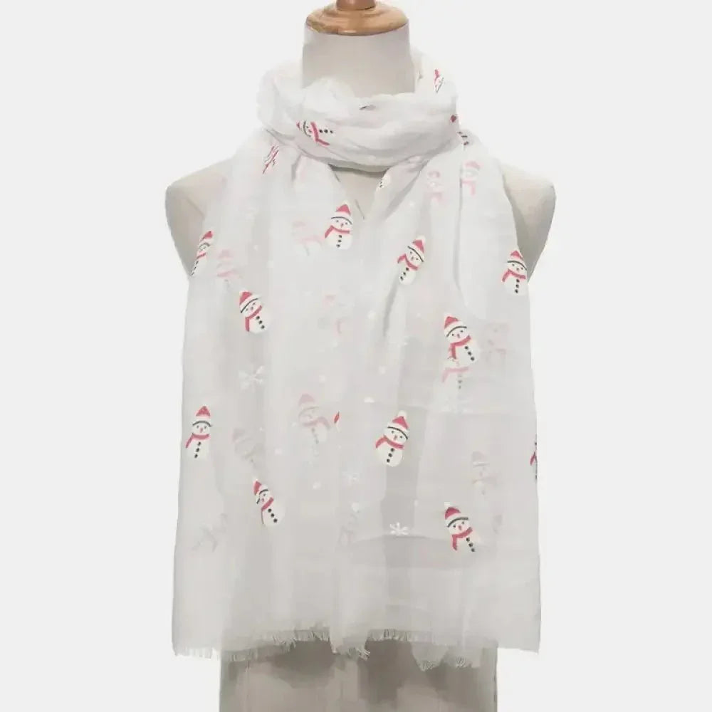 Fringe Snowman Polyester Scarf - Update AvenueTrendsi100500139793548100500139793548Fringe Snowman Polyester ScarfWhite
