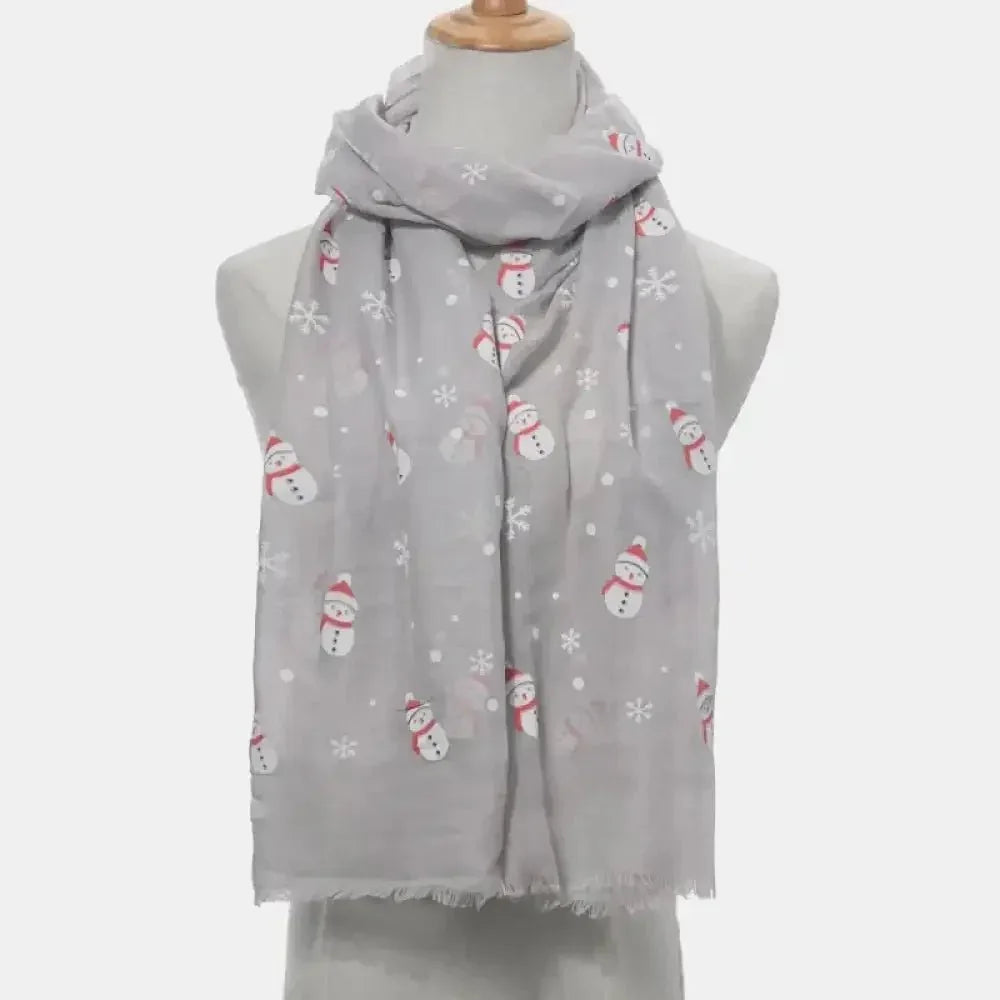 Fringe Snowman Polyester Scarf - Update AvenueTrendsi100500139794836100500139794836Fringe Snowman Polyester ScarfLight Gray
