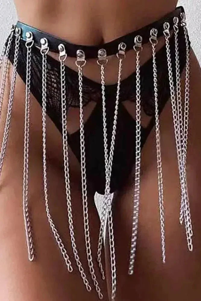 Fringed Chain PU Leather Belt - Update AvenueTrendsi101300014607707101300014607707Fringed Chain PU Leather BeltSilver