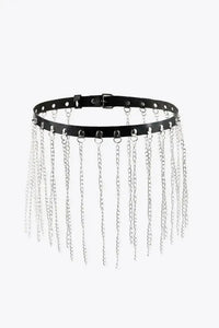 Fringed Chain PU Leather Belt - Update AvenueTrendsi101300014607707101300014607707Fringed Chain PU Leather BeltSilver