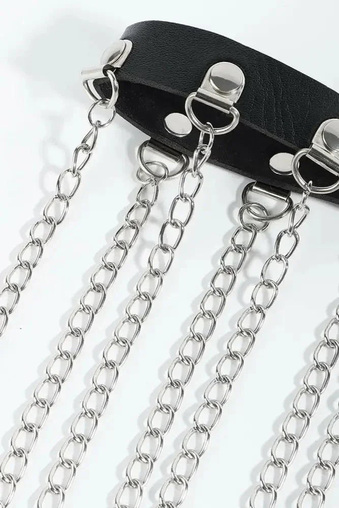 Fringed Chain PU Leather Belt - Update AvenueTrendsi101300014607707101300014607707Fringed Chain PU Leather BeltSilver