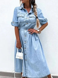 Full Size Button Down Roll - Up Sleeve Denim Shirt Dress Plus Size - Update AvenueDenim Dresses & SkirtsTrendsi10010036297081510010036297081543dd7980 - 1f36 - 476e - b227 - 82343a907a32 - Max - OriginLight Blue