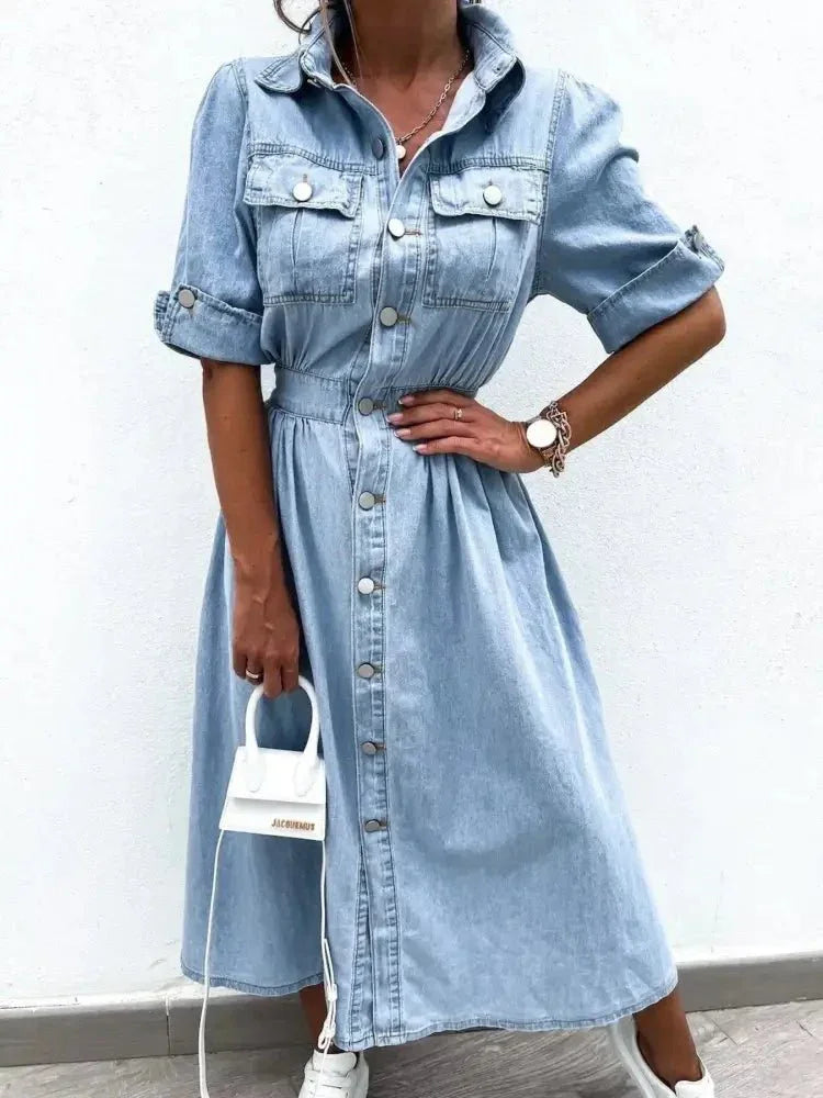 Full Size Button Down Roll - Up Sleeve Denim Shirt Dress Plus Size - Update AvenueDenim Dresses & SkirtsTrendsi1001003629708151001003629708151711c465 - a603 - 4a51 - 839f - d2ba38545ec5 - Max - OriginLight Blue